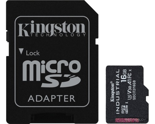 Карта памяти Kingston Industrial microSDHC SDCIT2/16GB 16GB (с адаптером)