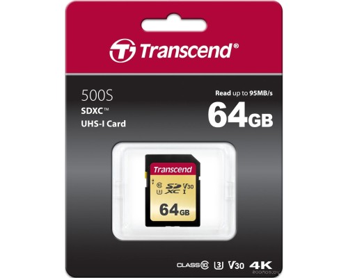 Карта памяти Transcend SDXC 500S 64GB