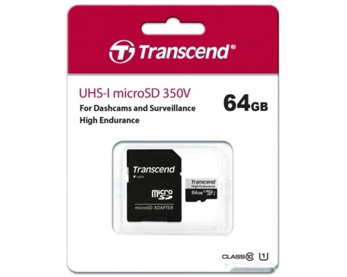 Карта памяти Transcend microSDXC TS64GUSD350V 64GB (с адаптером)