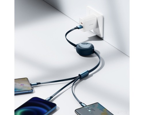 Кабель Baseus CAMLC-MJ03 USB-A - USB Type-C/microUSB/Lightning (1.2 м, синий)