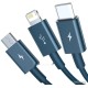 Кабель Baseus CAMLTYS-03 USB-A - Lightning/microUSB/USB Type-C (1.5 м, синий)