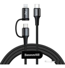 Кабель Baseus CATLYW-H01 USB Type-C - USB Type-C/Lightning (1м, черный)