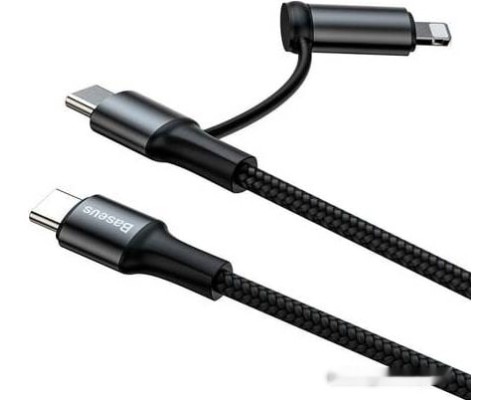 Кабель Baseus CATLYW-H01 USB Type-C - USB Type-C/Lightning (1м, черный)