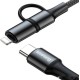 Кабель Baseus CATLYW-H01 USB Type-C - USB Type-C/Lightning (1м, черный)