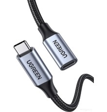 Кабель Ugreen US372 30205 USB Type-C - USB Type-C (1 м, черный/серый)