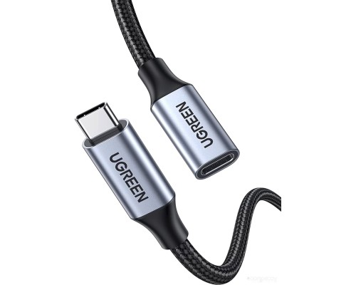 Кабель Ugreen US372 30205 USB Type-C - USB Type-C (1 м, черный/серый)