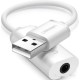 Адаптер Ugreen US206 30712 USB Type-A - 3.5 мм (0.15 м, белый)