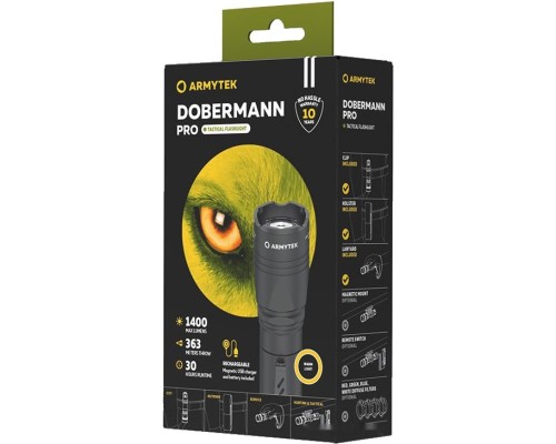 Фонарь Armytek Dobermann Pro Magnet USB (теплый свет)