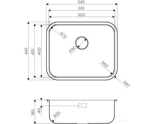 Кухонная мойка Omoikiri Omi 54-U/IF IN