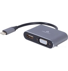 Кабель Cablexpert A-USB3C-HDMIVGA-01 USB Type-C - VGA/HDMI (0.15 м, фиолетовый)