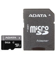 Карта памяти A-Data Premier microSDXC Class 10 UHS-I U1 64GB + SD adapter