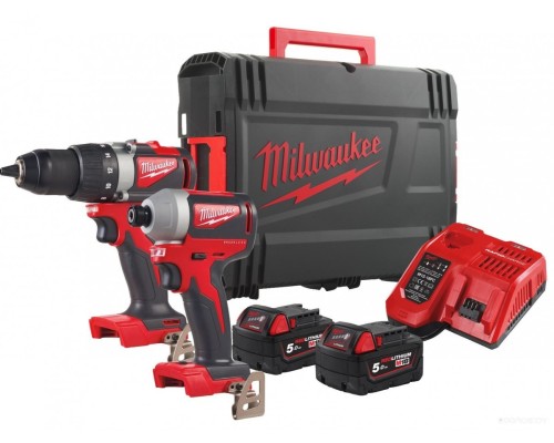 Набор аккумуляторного инструмента Milwaukee M18 BLPP2B2-502X 4933464594 (шуруповерт, винтоверт, 2 АКБ, кейс)