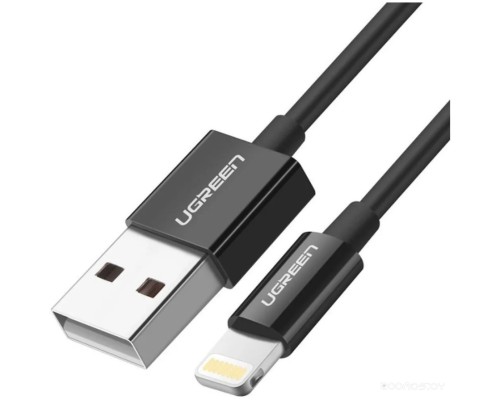 Кабель Ugreen US155 80823 USB Type-A - Lightning (2 м, черный)