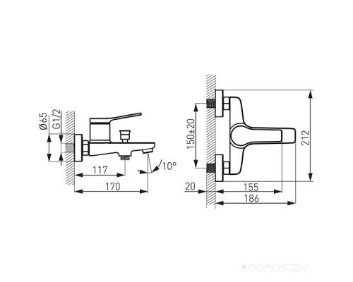 Смеситель Ferro Stratos BSC1BL