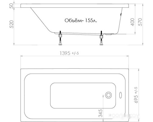 Ванна Triton Ультра 140x70
