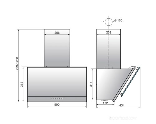 Вытяжка Elikor Рубин Stone S4 60П-700-Э4Д топ.молоко/sanded sahara 440 стекло