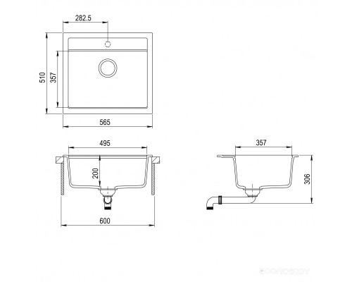 Кухонная мойка AquaSanita Quadro SQQ 100 601 W black metallic