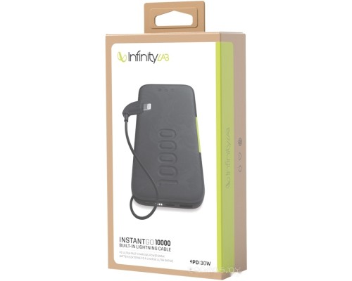 Портативное зарядное устройство Infinity InstantGo Built-in Lightning 10000mAh (черный)