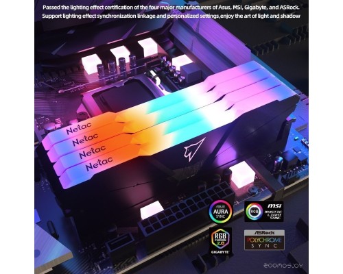 Модуль памяти Netac Shadow RGB 2x16ГБ DDR4 3200МГц NTSRD4P32DP-32E