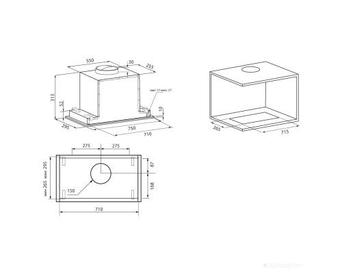 Вытяжка Krona Selina 900 PRM Inox 3P (нержавеющая сталь)