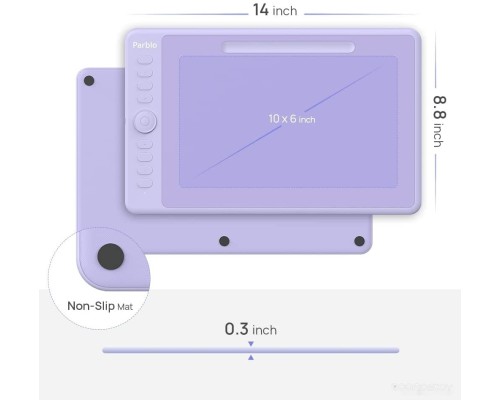 Графический планшет Parblo Intangbo M (сиреневый)