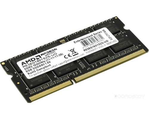 Модуль памяти AMD 8ГБ DDR3 SODIMM 1600МГц R538G1601S2S-U