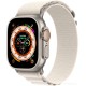 Профессиональные умные часы Apple Watch Ultra LTE 49 мм (титановый корпус, титановый/звездный свет, текстильный ремешок размера M)