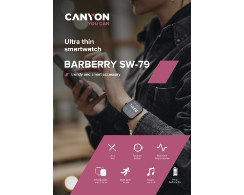 Умные часы Canyon Barberry SW-79 (розовый)