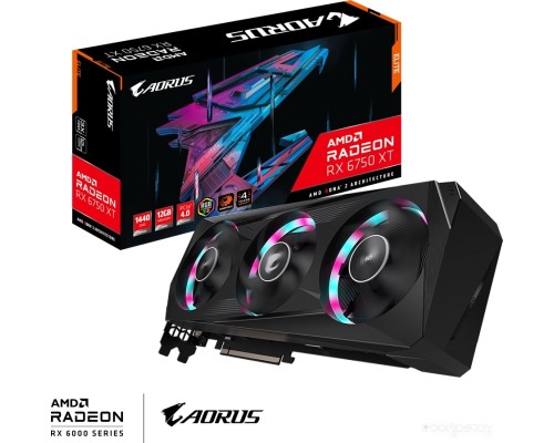 Видеокарта Gigabyte Aorus Radeon RX 6750 XT Elite 12G GV-R675XTAORUS E-12GD