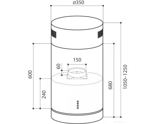 Вытяжка LEX Tubo Isola 350 (нержавеющая сталь)