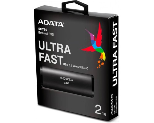 Внешний жёсткий диск A-Data SE760 2TB ASE760-2TU32G2-CBK (черный)