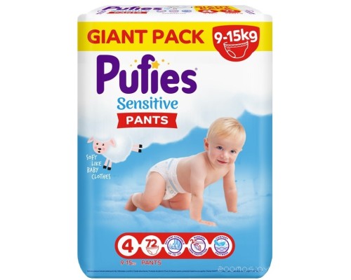 Подгузники Pufies Pants Sensitive Maxi 9-15кг (72шт)