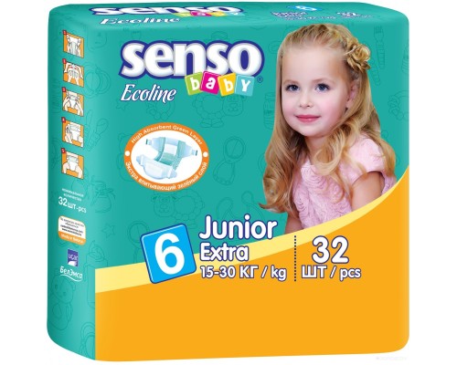 Подгузники Senso Baby Ecoline Junior Extra 6 (32шт)