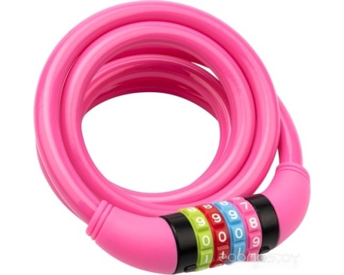 Тросовый велосипедный замок Rexant 79-0214 150 см (розовый)