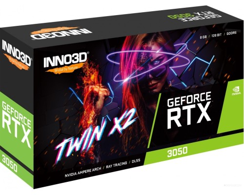 Видеокарта Inno3D GeForce RTX 3050 Twin X2 N30502-08D6-1190VA42