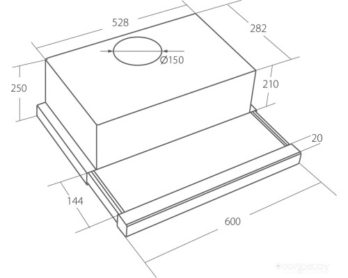 Вытяжка AKPO Light Touch Glass Twin II 60 WK-7 (белое стекло/нержавеющая сталь)