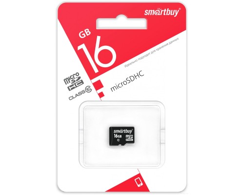 Карта памяти SmartBuy microSDHC SB16GBSDCL10-00LE 16GB