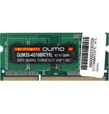 Модуль памяти Qumo 4GB DDR3 SODIMM PC3-12800 QUM3S-4G1600C11L