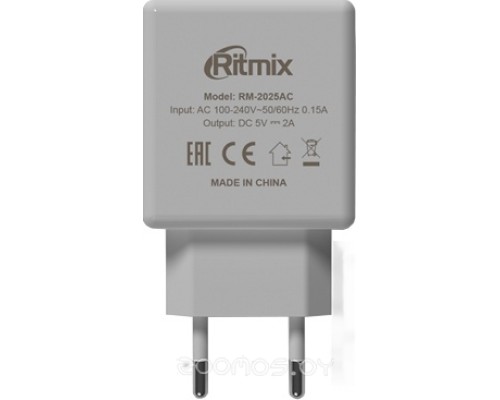 Сетевое зарядное Ritmix RM-2025AC (белый)