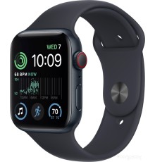 Умные часы Apple Watch SE 2 44 мм (алюминиевый корпус, полуночный/полуночный, спортивный силиконовый ремешок)