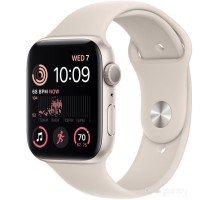 Умные часы Apple Watch SE 2 44 мм (алюминиевый корпус, звездный свет/звездный свет, спортивный силиконовый ремешок)