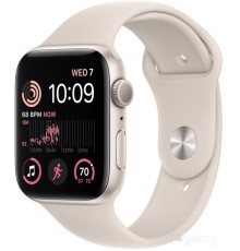 Умные часы Apple Watch SE 2 44 мм (алюминиевый корпус, звездный свет/звездный свет, спортивный силиконовый ремешок)