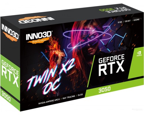 Видеокарта Inno3D GeForce RTX 3050 Twin X2 OC N30502-08D6X-11902130