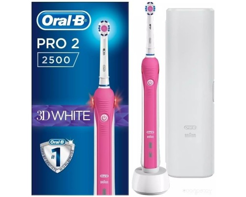 Электрическая зубная щетка Oral-B Pro 2 2500 3D White D501.513.2X (розовый)