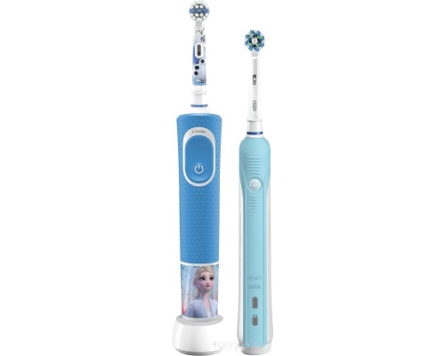 Электрическая зубная щетка Oral-B Pro 1 Cross Action и Kids D16.513.1U + D100.410.2K (голубой)