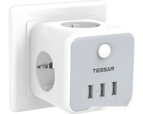 Сетевой фильтр Tessan TS-301-DE (серый)