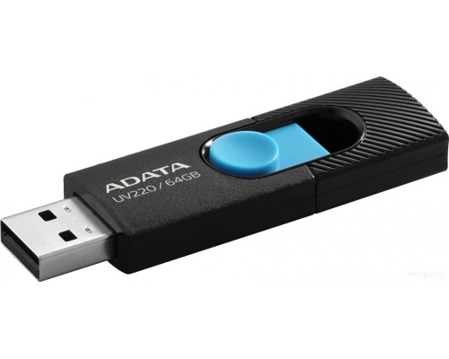 USB Flash A-Data UV220 64GB (черный/голубой)