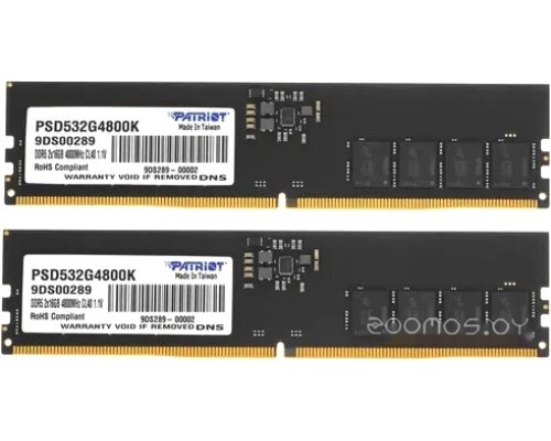 Модуль памяти Patriot Signature Line 2x16ГБ DDR5 4800 МГц PSD532G4800K