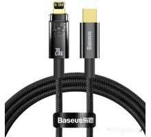 Кабель Baseus Explorer Series Auto Power-Off Fast Charging USB Type-C - Lightning (2 м, черный)