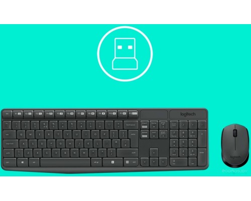 Клавиатура + мышь Logitech MK235 Wireless Keyboard and Mouse [920-007948]